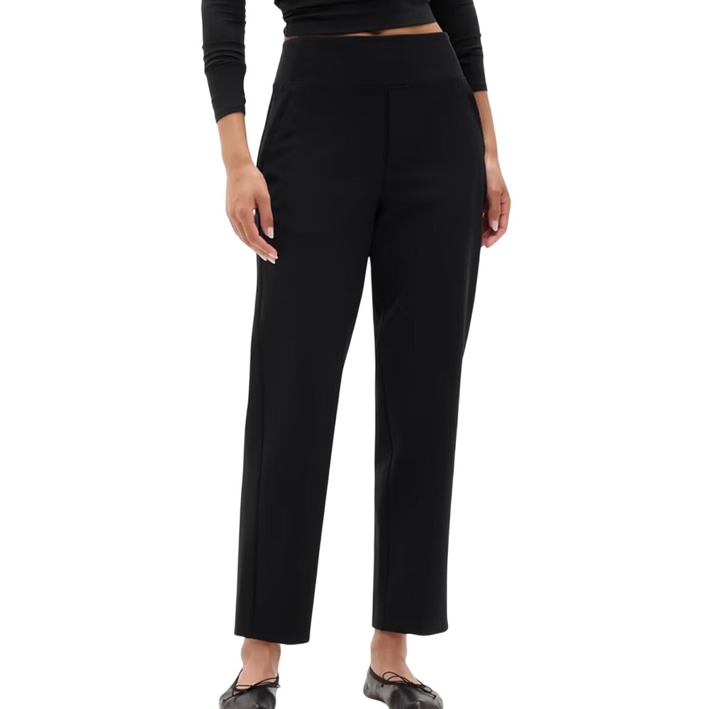 Athleta Endless High Rise Pant Black Sz 4 Tapered Ankle Work Travel